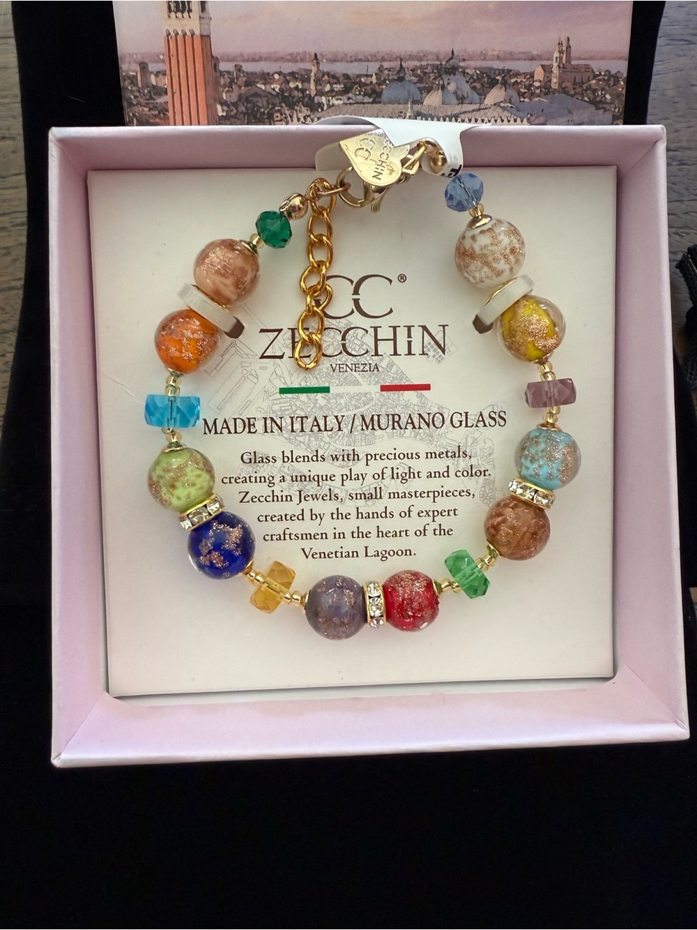 Zecchin Venezia Multicolor Murano Glass Beaded Bracelet